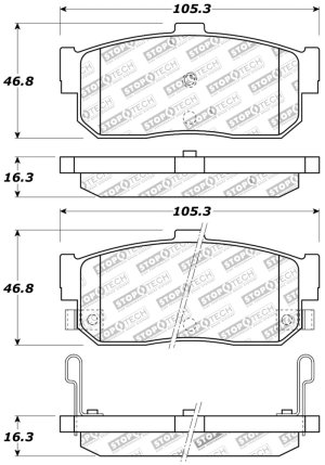Infiniti G20 Brake Pads - Rear - Stoptech - Sport - `91-`00