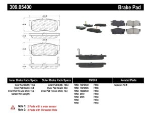 Infiniti G20 Brake Pads - Rear - Stoptech - Sport - `91-`00