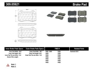 Lotus Esprit Brake Pads - Rear - Stoptech - Sport - `96-`04