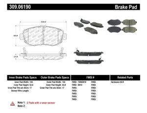Lexus GS400 Brake Pads - Front - Stoptech - Sport - `98-`00