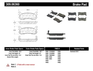 Ford Escort Brake Pads - Rear - Stoptech - Sport - `97-`03 Ford Escort Brake Pads - Rear - Stoptech - Sport - `97-`03