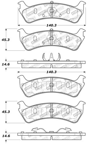Ford Ranger Brake Pads - Rear - Stoptech - Sport - `98-`06 Ford Ranger Brake Pads - Rear - Stoptech - Sport - `98-`06