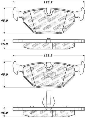 BMW 320i Brake Pads - Rear - Stoptech - Sport - `01-`05