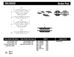 BMW 323i Brake Pads - Rear - Stoptech - Sport - `98-`00