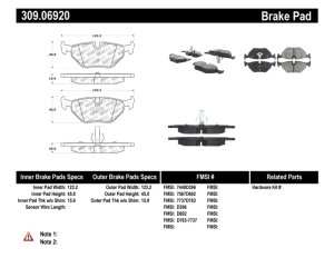 BMW 325xi Brake Pads - Rear - Stoptech - Sport - `01-`05