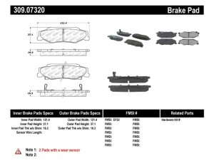 Cadillac XLR Sport Brake Pads - Rear - Stoptech - Sport - `04-`09