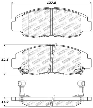 Acura EL Brake Pads - Front - Stoptech - Sport Pads with Shims and Hardware - `97-`05
