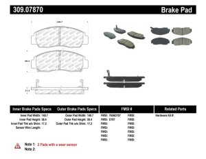 Acura TL Brake Pads - Front - Stoptech - Sport - `99-`08