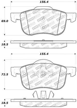 Volvo S60 Brake Pads - Front - Stoptech - Sport - `01-`09