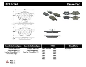 Volvo S80 Brake Pads - Front - Stoptech - Sport - `99-`06 Volvo S80 Brake Pads - Front - Stoptech - Sport - `99-`06