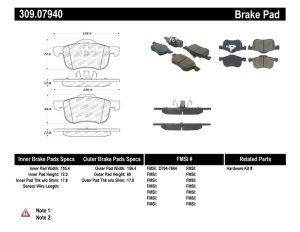 Volvo V70 Brake Pads - Front - Stoptech - Sport - `01-`07