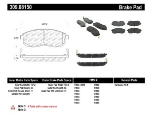 Nissan Sentra Brake Pads - Front - Stoptech - Sport - `07-`10