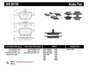 Saab 9-5 Brake Pads - Stoptech - Sport - `99-`10