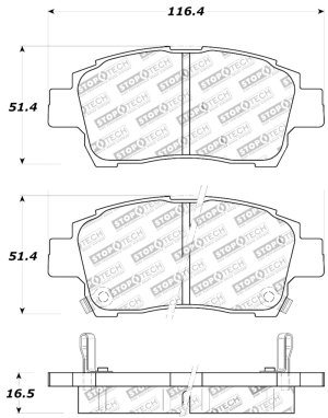 Toyota Celica Brake Pads - Rear - Stoptech - Performance - `00-`05