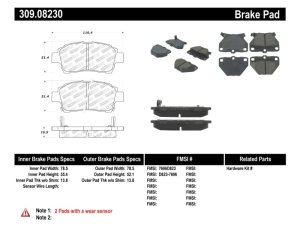 Toyota Celica Brake Pads - Rear - Stoptech - Performance - `00-`05