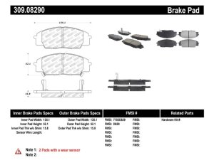 Honda S2000 Brake Pads - Front - Stoptech - Sport Pads - `00-`09