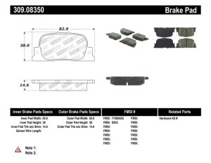 Toyota Camry Brake Pads - Rear - Stoptech - Sport - `00-`01 Toyota Camry Brake Pads - Rear - Stoptech - Sport - `00-`01