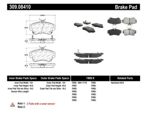 Chrysler PT Cruiser Brake Pads - Front - Stoptech - Sport with Shims and Hardware - `01-`10