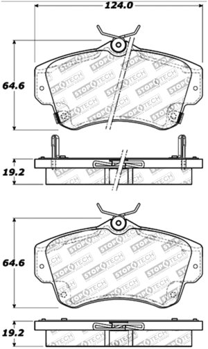 Chrysler PT Cruiser Brake Pads - Front - Stoptech - Sport with Shims and Hardware - `01-`10