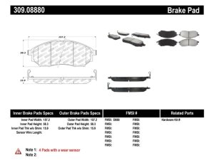 Infiniti M37 Brake Pads - Front - Stoptech - Sport - `11-`13
