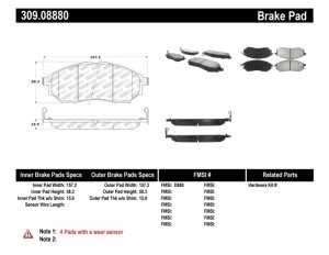 Infiniti Q40 Brake Pads - Front - Stoptech - Sport - 2015