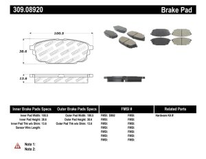 Mazda Protege Brake Pads - Stoptech - Sport - `01-`03