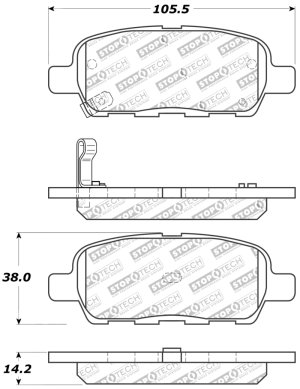 Nissan Maxima Brake Pads - Rear - Stoptech - Sport - `04-`19