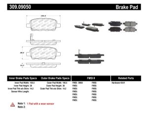 Nissan Maxima Brake Pads - Rear - Stoptech - Sport - `04-`19