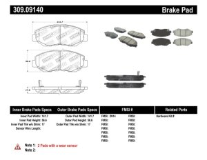 Honda Fit Brake Pads - Front - Stoptech - Sport - `13-`14