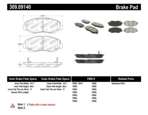 Honda Fit Brake Pads - Front - Stoptech - Sport - `13-`14