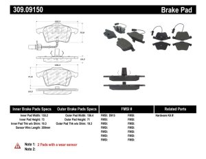 Audi Allroad Quattro Brake Pads - Stoptech - Sport - `01-`05 Audi Allroad Quattro Brake Pads - Stoptech - Sport - `01-`05