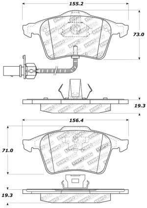 Volvo S40 Brake Pads - Front - Stoptech - Sport - `04-`12