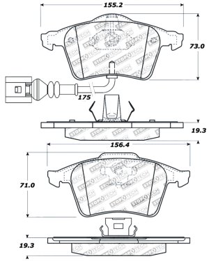 Volkswagen CC Brake Pads - Front - Stoptech - Sport - `09-`11