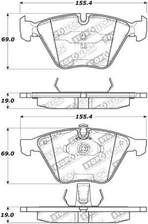 BMW 6 Series Brake Pads - Front - Stoptech - Sport (with Shims and Hardware) - `04-`05