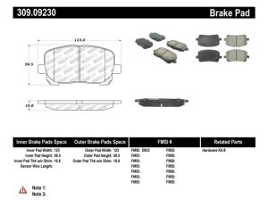 Toyota Corolla Brake Pads - Stoptech - Sport - `03-`08