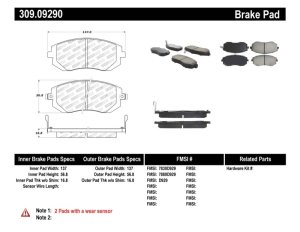 Saab 9-2X Brake Pads - Front - Stoptech - Sport - `05-`06