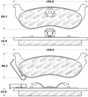 Ford Ranger Brake Pads - Front - Stoptech - Sport - `10-`11