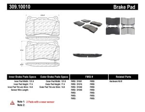 Volvo S60 Brake Pads - Front - Stoptech - Sport - `04-`07
