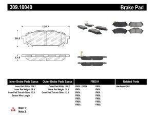 Saab 9-2X Brake Pads - Rear - Stoptech - Sport - `05-`06