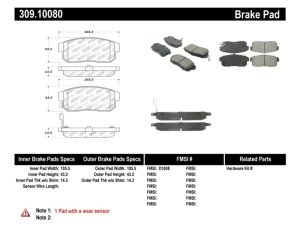 Mazda RX-8 Brake Pads - Rear - Stoptech - Sport - `04-`11