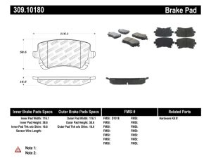 Audi RS4 Brake Pads - Rear - Stoptech - Sport - `07-`08
