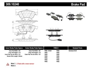 Audi A6 Quattro Brake Pads - Front - Stoptech - Sport - `09-`11