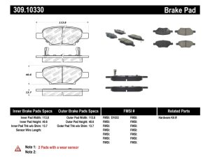 Chevrolet Cobalt Brake Pads - Stoptech - Sport - `05-`08