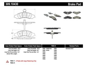 Pontiac GTO Brake Pads - Stoptech - Sport - 2004