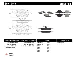 Volvo S40 Brake Pads - Front - Stoptech - Sport - `04-`12
