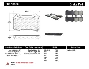 Cadillac CTS Brake Pads - Rear - Stoptech - Sport - `04-`17