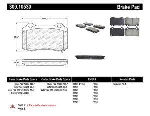 Cadillac CTS Brake Pads - Rear - Stoptech - Sport - `04-`17