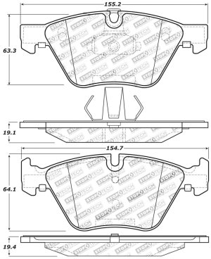 BMW 3 Series Brake Pads - Front - Stoptech - Sport - 2006