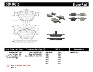 BMW Z4 Brake Pads - Front - Stoptech - Sport - `09-`16
