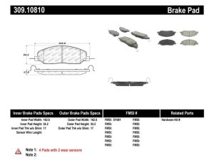 Ford Mustang Brake Pads - Front - Stoptech - Sport - `05-`09